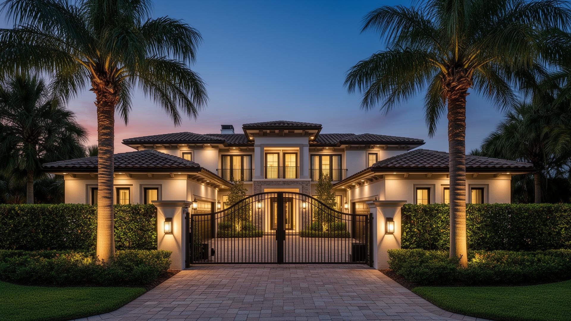 Secure luxury Florida vacation home with professional security measures
