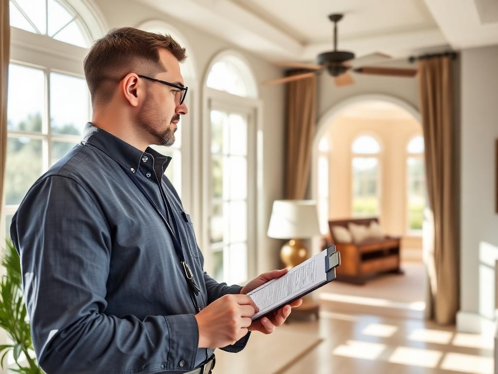Professional home watch inspector conducting a property inspection in Florida